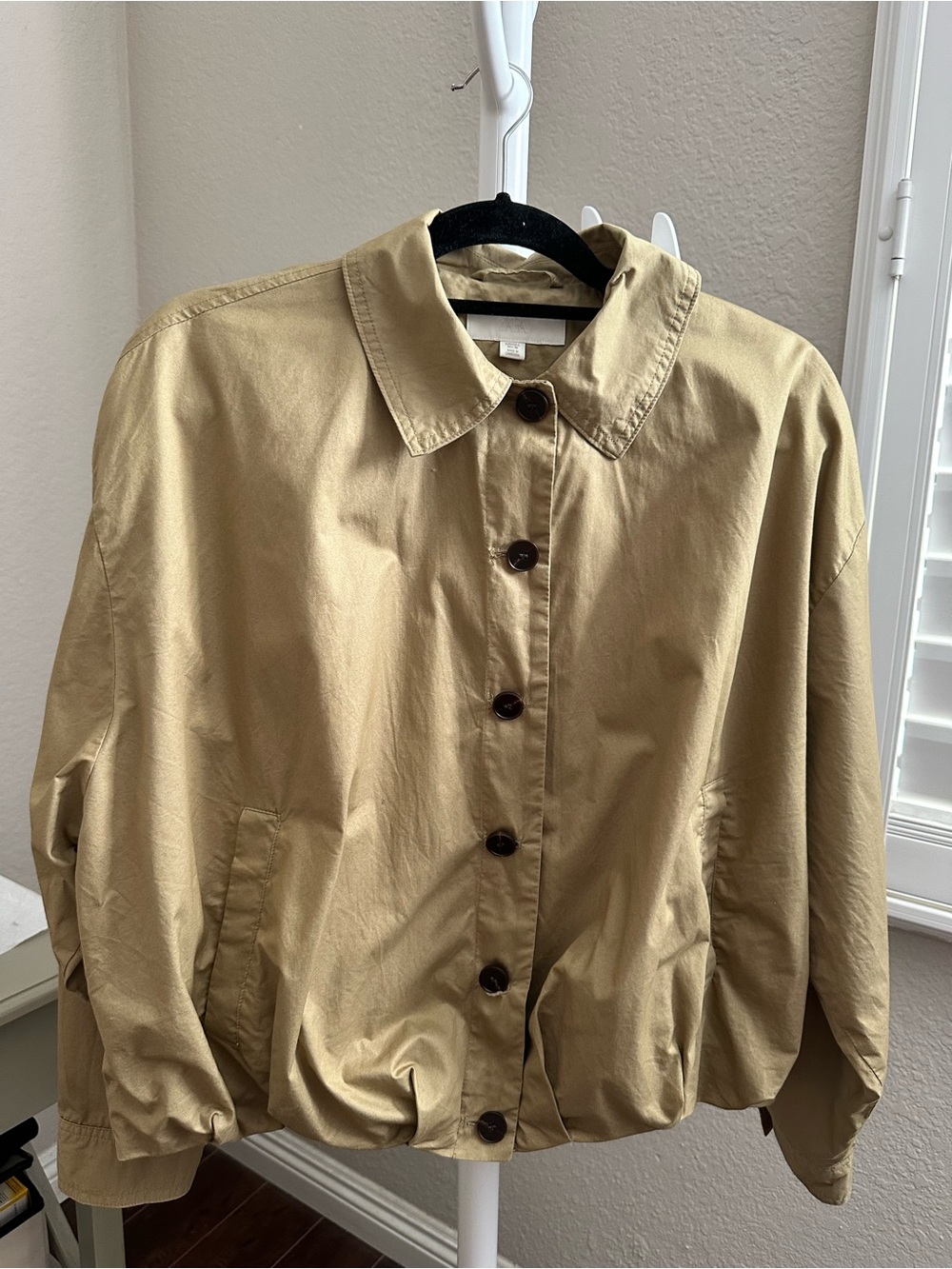 Zara Tan Utility Button-Front Women's Jacket